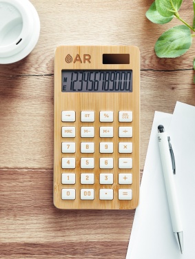 Logo trade promotional merchandise photo of: 12 digit bamboo calculator