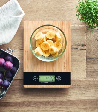 Logo trade promotional merchandise image of: Bamboo digital kitchen scales