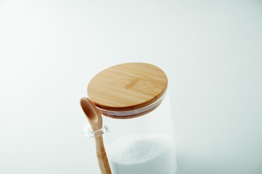 Logo trade corporate gifts image of: Glass jar with spoon 600 ml