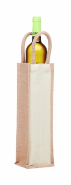 Logo trade promotional item photo of: Jute wine bag for one bottle