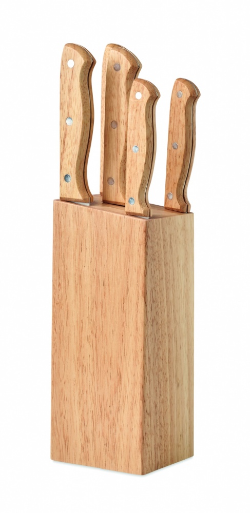 Logotrade advertising product picture of: 5 piece knife set in base