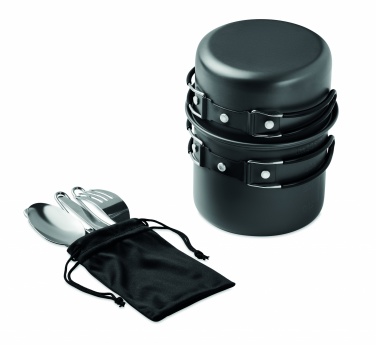 Logo trade promotional giveaways picture of: 2 camping pots with cutlery