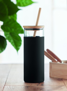 Logotrade advertising product picture of: Glass tumbler 450ml bamboo lid