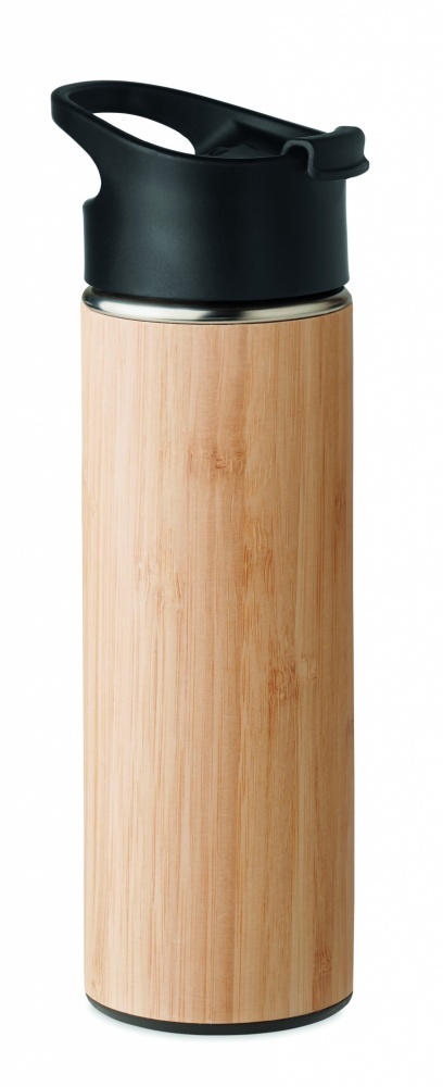 Logotrade advertising products photo of: Double wall bamboo flask 450ml