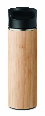 Logo trade advertising products picture of: Double wall bamboo flask 450ml