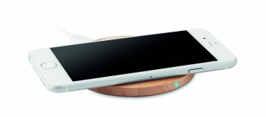 Logo trade promotional item photo of: Wireless charger bamboo 10W RUNDO +
