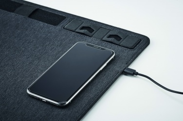 Logo trade promotional products image of: RPET mouse mat charger 15W