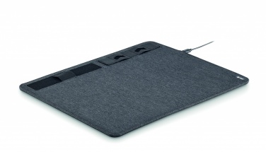 Logo trade promotional gifts image of: RPET mouse mat charger 15W
