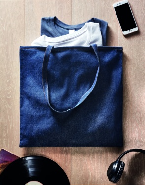 Logo trade business gifts image of: Recycled denim shopping bag