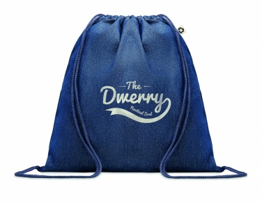 Logotrade promotional item picture of: Recycled denim drawstring bag
