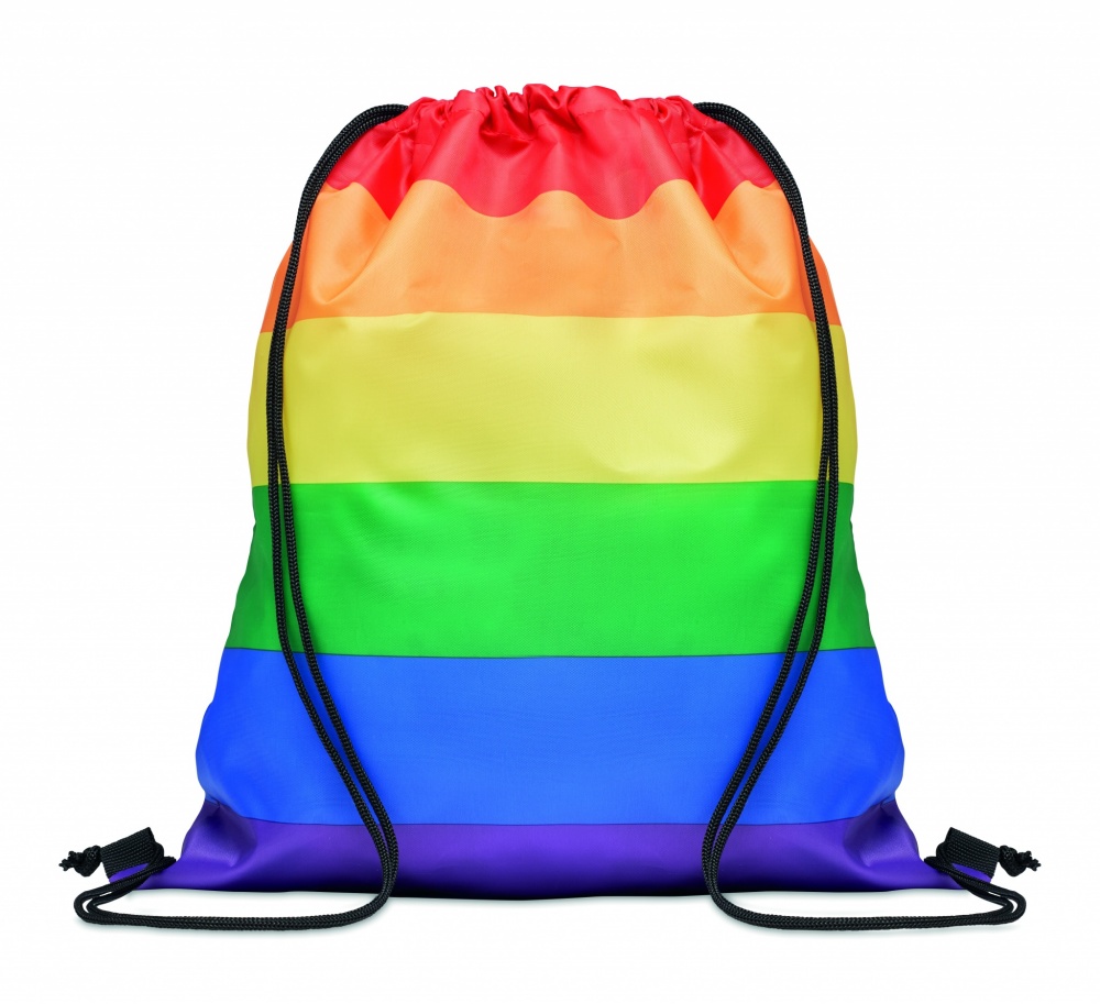 Logotrade promotional merchandise picture of: Rainbow RPET drawstring bag