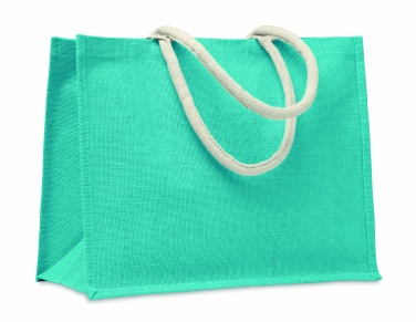 Logo trade promotional giveaways image of: Jute bag with cotton handle