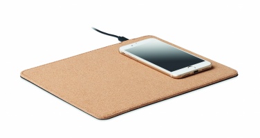 Logotrade advertising product image of: Cork mouse mat charger 15W