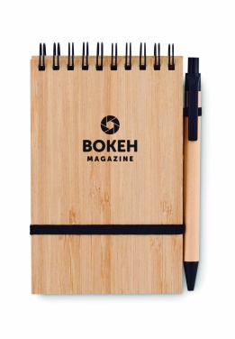 Logotrade promotional giveaway picture of: A6 bamboo notepad with pen SONORABAM