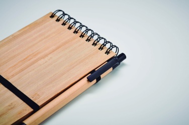 Logotrade promotional merchandise image of: A6 bamboo notepad with pen SONORABAM