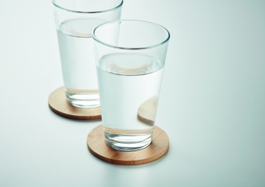 Logotrade promotional product picture of: Set of 6 bamboo coasters
