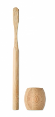 Logotrade advertising product image of: Bamboo tooth brush with stand