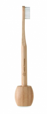Logo trade promotional gift photo of: Bamboo tooth brush with stand