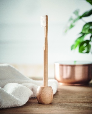 Logo trade business gift photo of: Bamboo tooth brush with stand