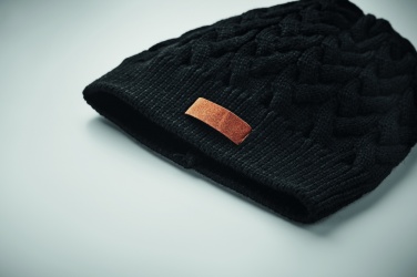 Logotrade promotional gift picture of: Cable knit beanie in RPET
