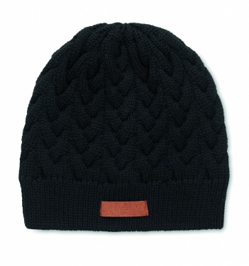 Logotrade advertising products photo of: Cable knit beanie in RPET