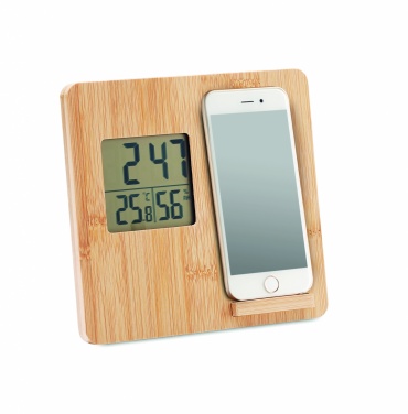 Logotrade promotional gifts photo of: Bamboo weather station 10W
