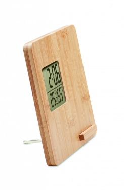 Logotrade promotional gifts photo of: Bamboo weather station 10W