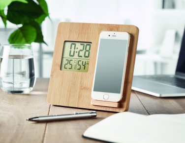 Logo trade promotional item photo of: Bamboo weather station 10W