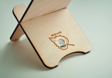 Logo trade promotional items picture of: Birch Wood phone stand
