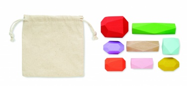Logo trade corporate gifts picture of: 8 stacking wood rocks in pouch
