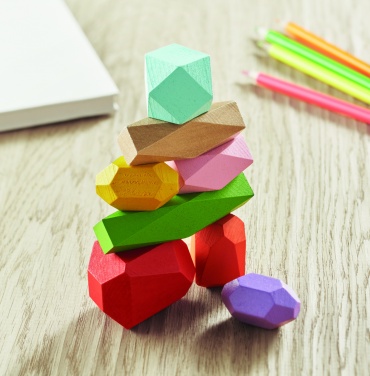 Logotrade promotional merchandise picture of: 8 stacking wood rocks in pouch