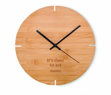 Logotrade advertising products photo of: Round shape bamboo wall clock