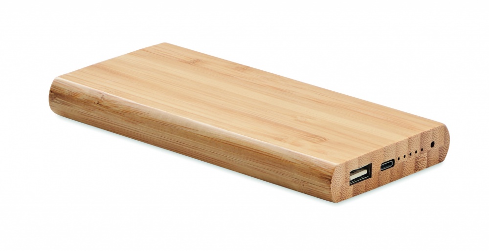 Logo trade promotional giveaways picture of: 6000 mAh Bamboo power bank
