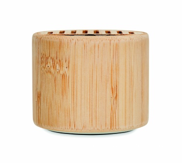Logo trade promotional items picture of: Round bamboo wireless speaker