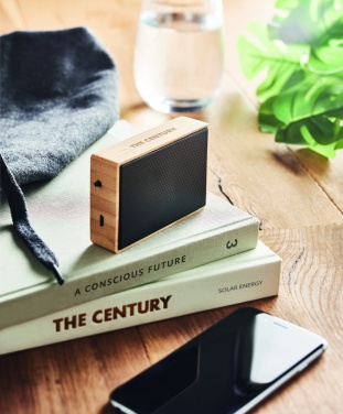 Logotrade advertising product picture of: Solar bamboo wireless speaker