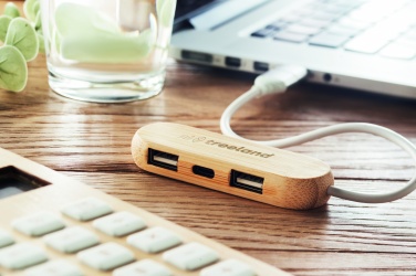 Logo trade advertising products picture of: 3 port USB hub with dual input