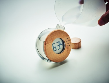 Logotrade advertising product picture of: Water powered bamboo LCD clock