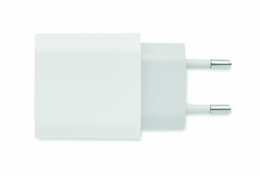 Logo trade promotional products picture of: 18W 2 port USB charger EU plug