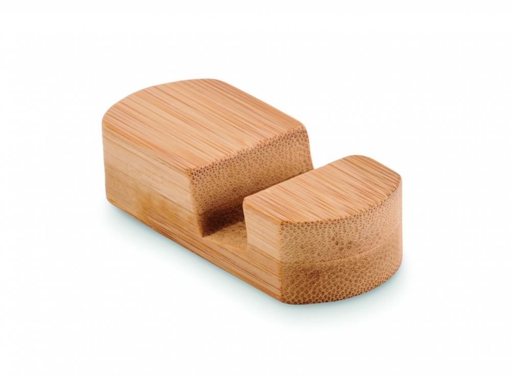 Logo trade promotional giveaways image of: Mini bamboo phone stand