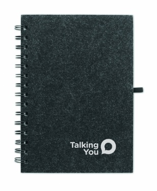 Logotrade promotional gift image of: A5 RPET felt cover notebook