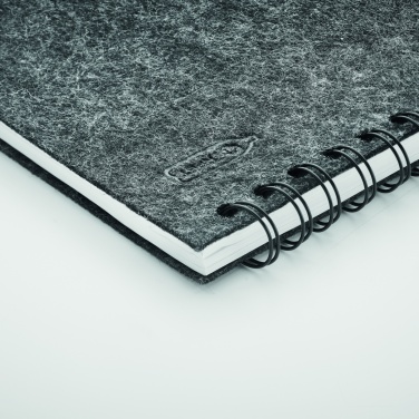 Logo trade promotional products picture of: A5 RPET felt cover notebook