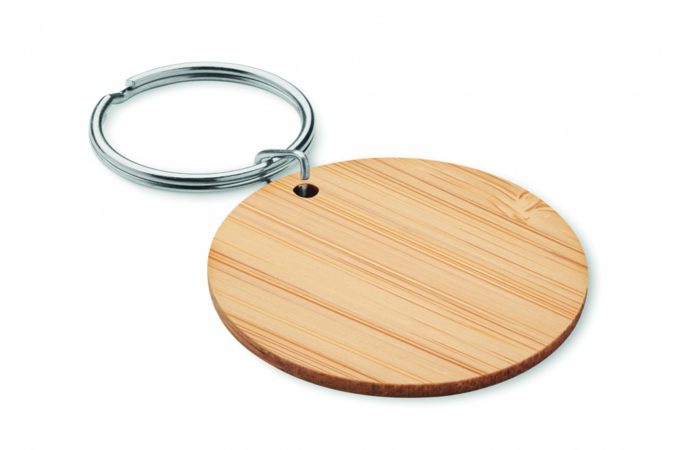Logotrade business gifts photo of: Round bamboo key ring Pieksämäki
