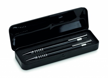 Logo trade promotional items picture of: Ball pen set in metal box