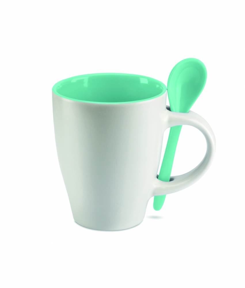 Logotrade promotional merchandise image of: Bicolour mug with spoon 250 ml