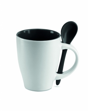 Logotrade promotional giveaway image of: Bicolour mug with spoon 250 ml