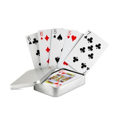 Logo trade corporate gifts image of: Playing cards in tin box