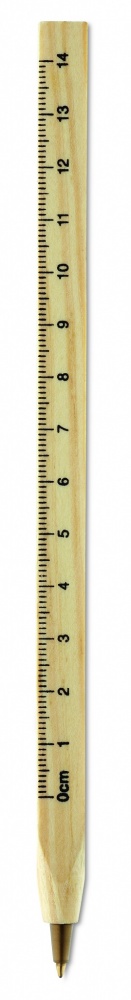 Logo trade promotional merchandise photo of: Wooden ruler pen