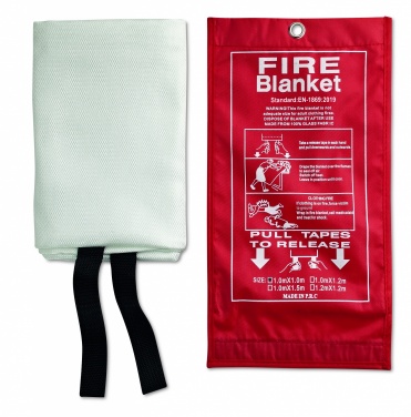 Logo trade promotional giveaways image of: Fire blanket in pouch 100x95cm