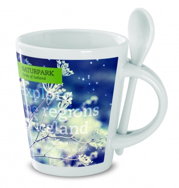 Logo trade promotional merchandise picture of: Sublimation mug with spoon