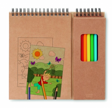 Logo trade promotional products image of: Colouring set with notepad